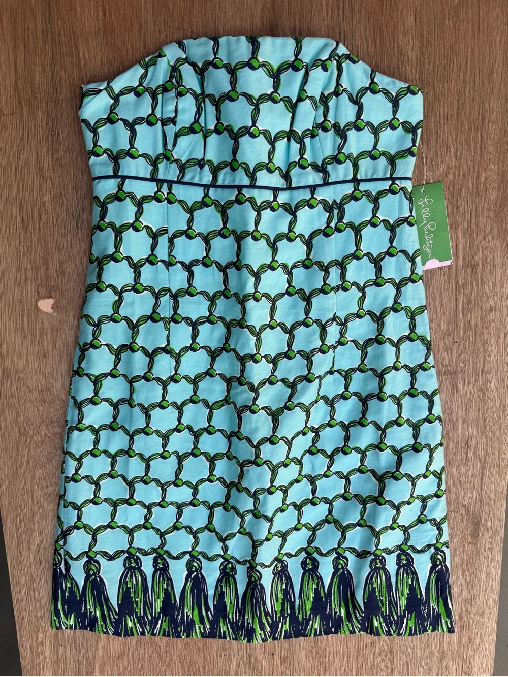 Lilly Pulitzer NWT Turquoise & Navy Knot-Print Mini Dress